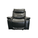 Zeus Manual Recliner Genuine Leather Sofa Set Black - Quality Rugs and Furniture