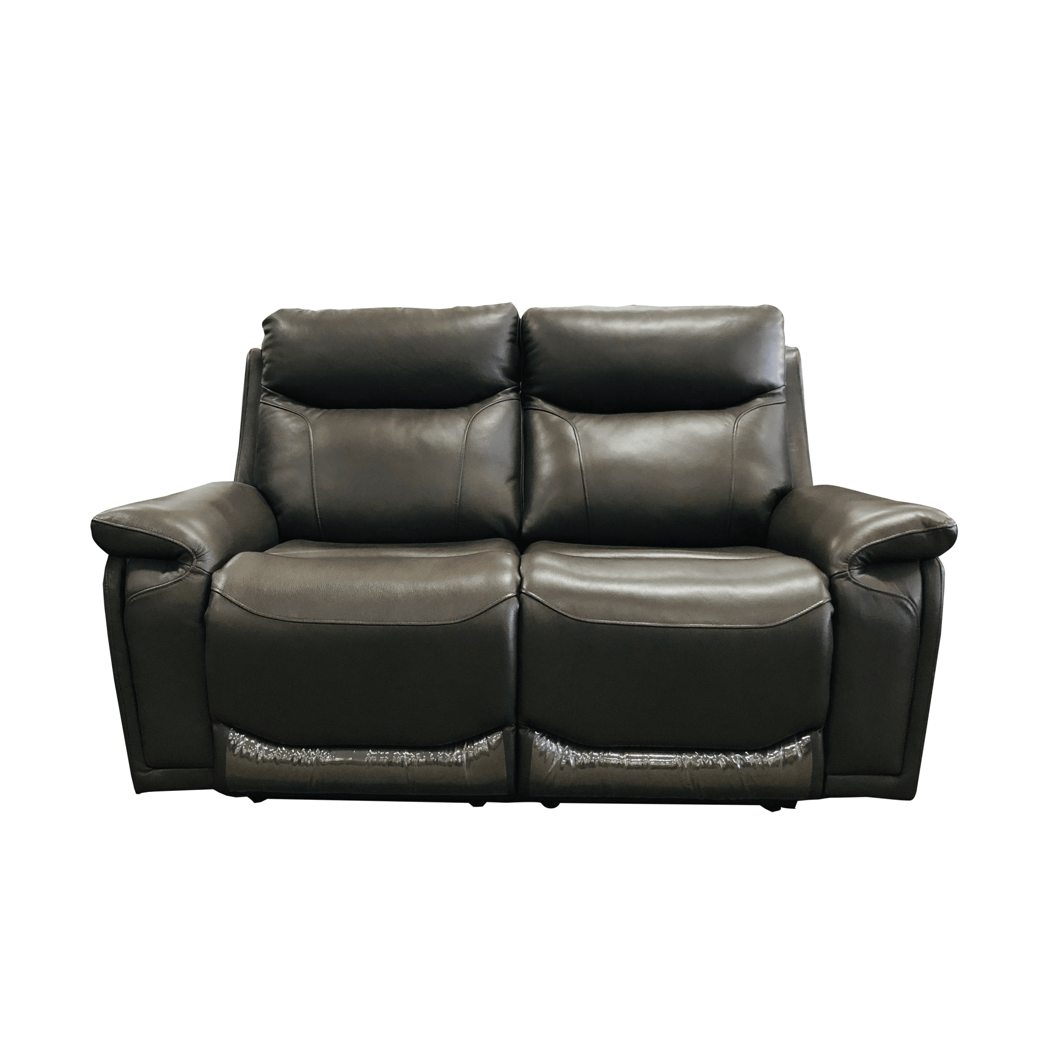 Zeus Manual Recliner Genuine Leather Sofa Set Black - Quality Rugs and Furniture