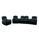 Zizo Hometheater Recliner Leather Sofa Set Black - Quality Rugs and Furniture
