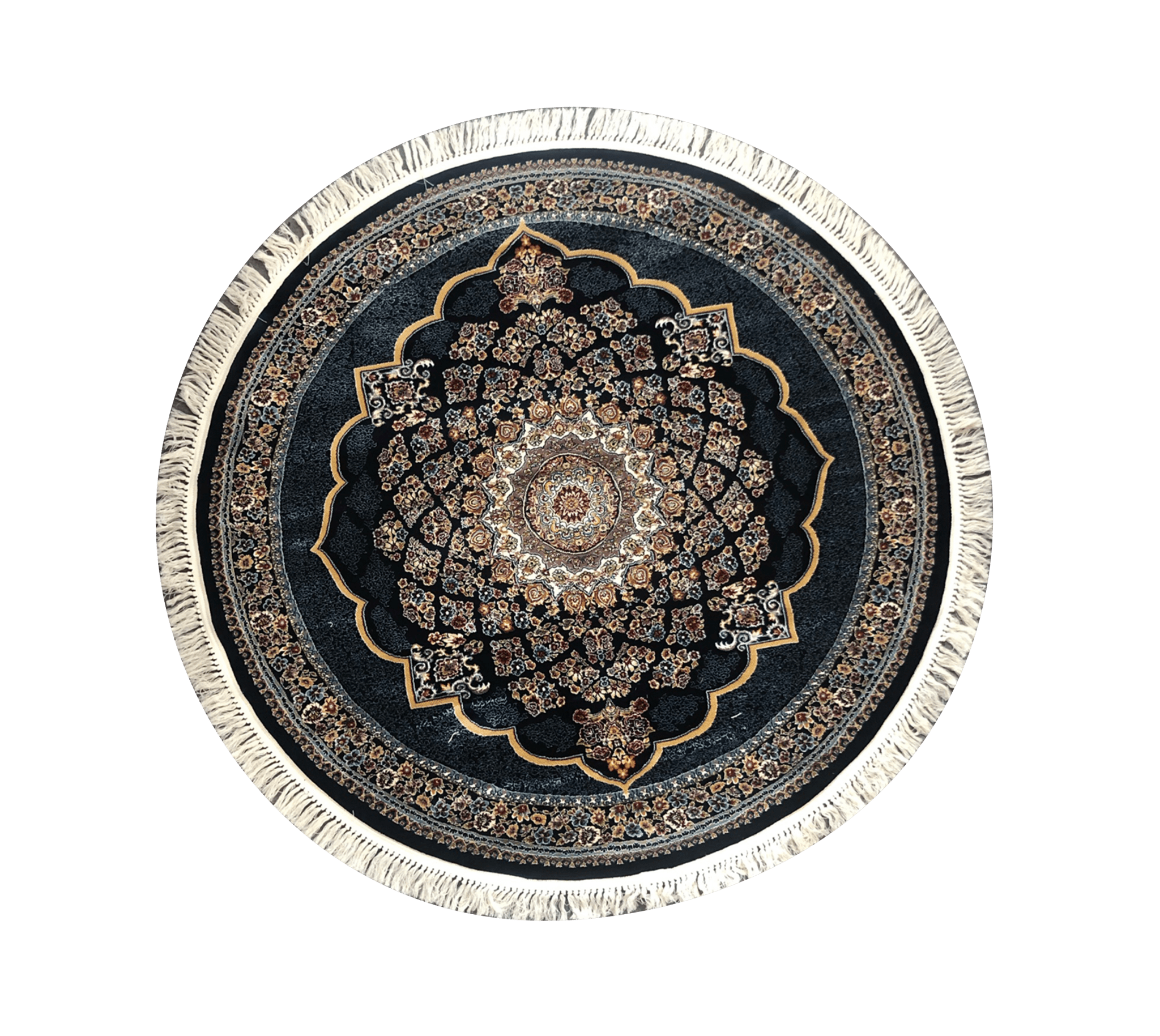 Zomorod 25036 Navy Round Traditional Rug - Quality Rugs and Furniture