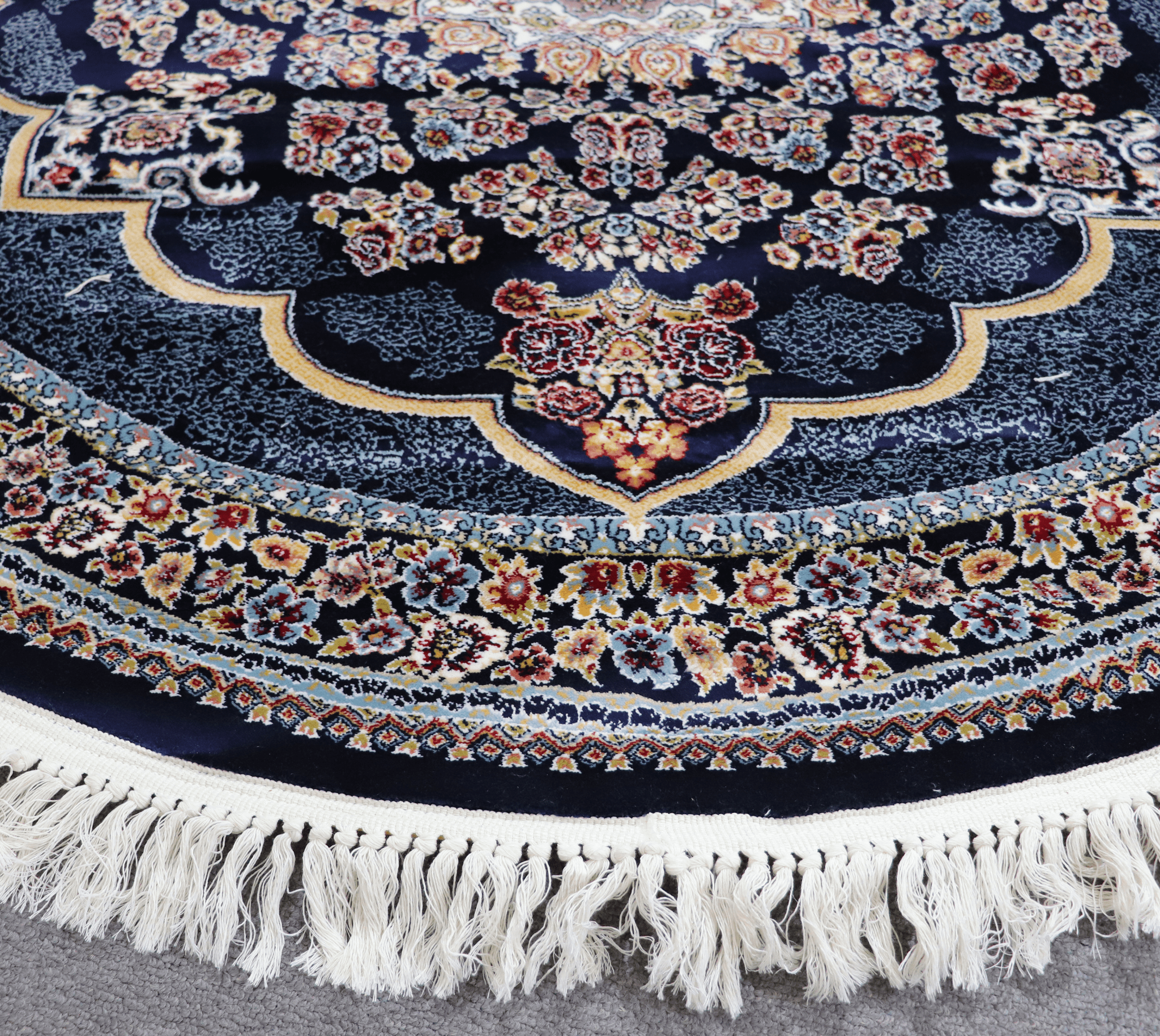 Zomorod 25036 Navy Round Traditional Rug - Quality Rugs and Furniture