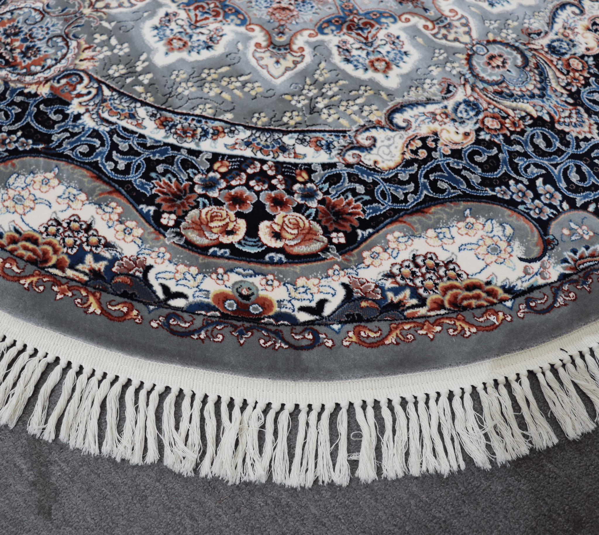 Zomorod 25038 Grey Round Traditional Rug - Quality Rugs and Furniture