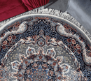 Zomorod 25038 Grey Round Traditional Rug - Quality Rugs and Furniture