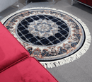 Zomorod 25039 Navy Round Traditional Rug - Quality Rugs and Furniture