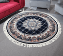 Zomorod 25039 Navy Round Traditional Rug - Quality Rugs and Furniture