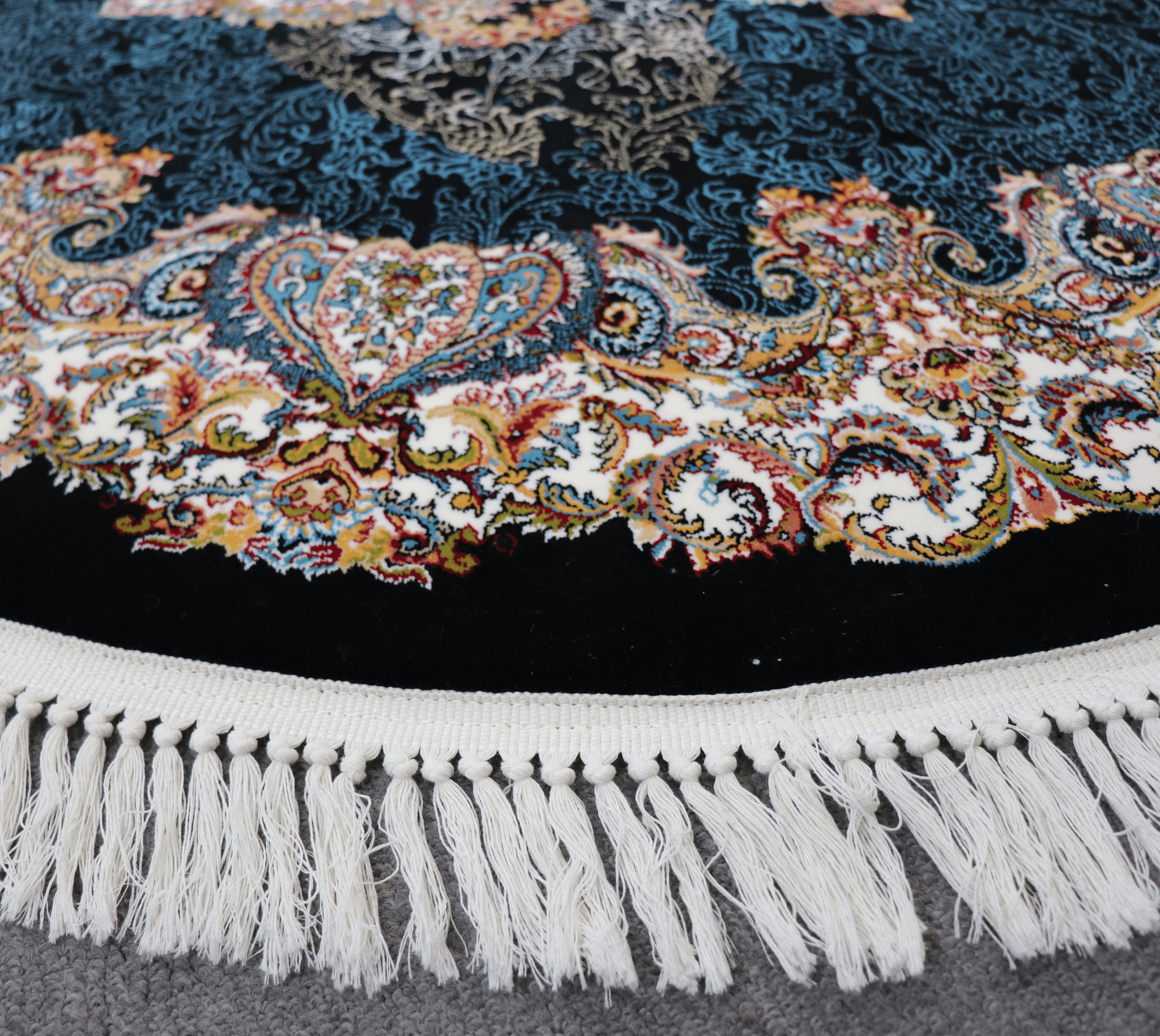 Zomorod 25050 Black Round Traditional Rug - Quality Rugs and Furniture