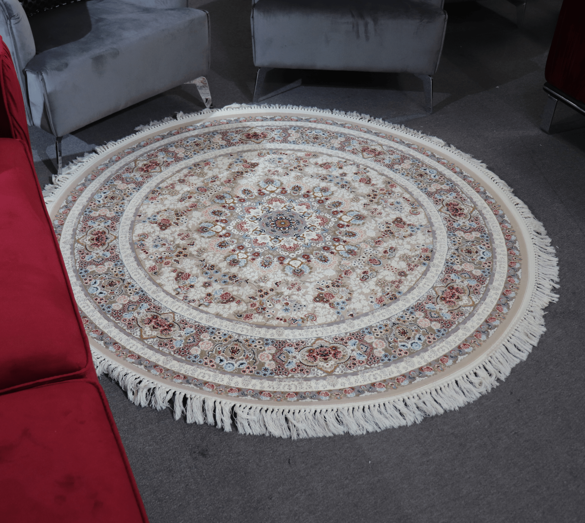 Zomorod 37005 Beige Round Traditional Rug - Quality Rugs and Furniture