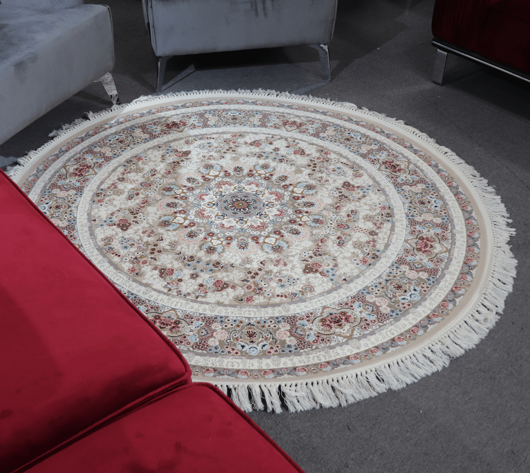 Zomorod 37005 Beige Round Traditional Rug - Quality Rugs and Furniture