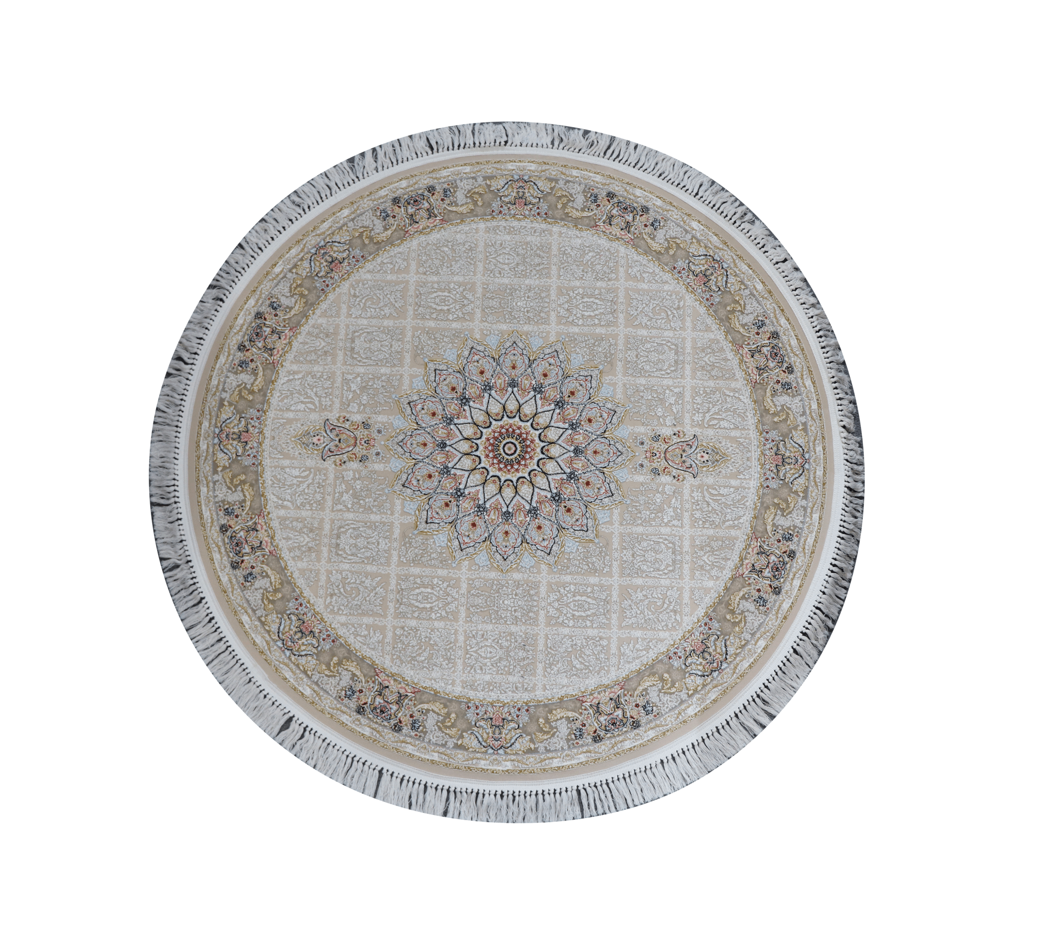Zomorod 37006 Beige Round Traditional Rug - Quality Rugs and Furniture
