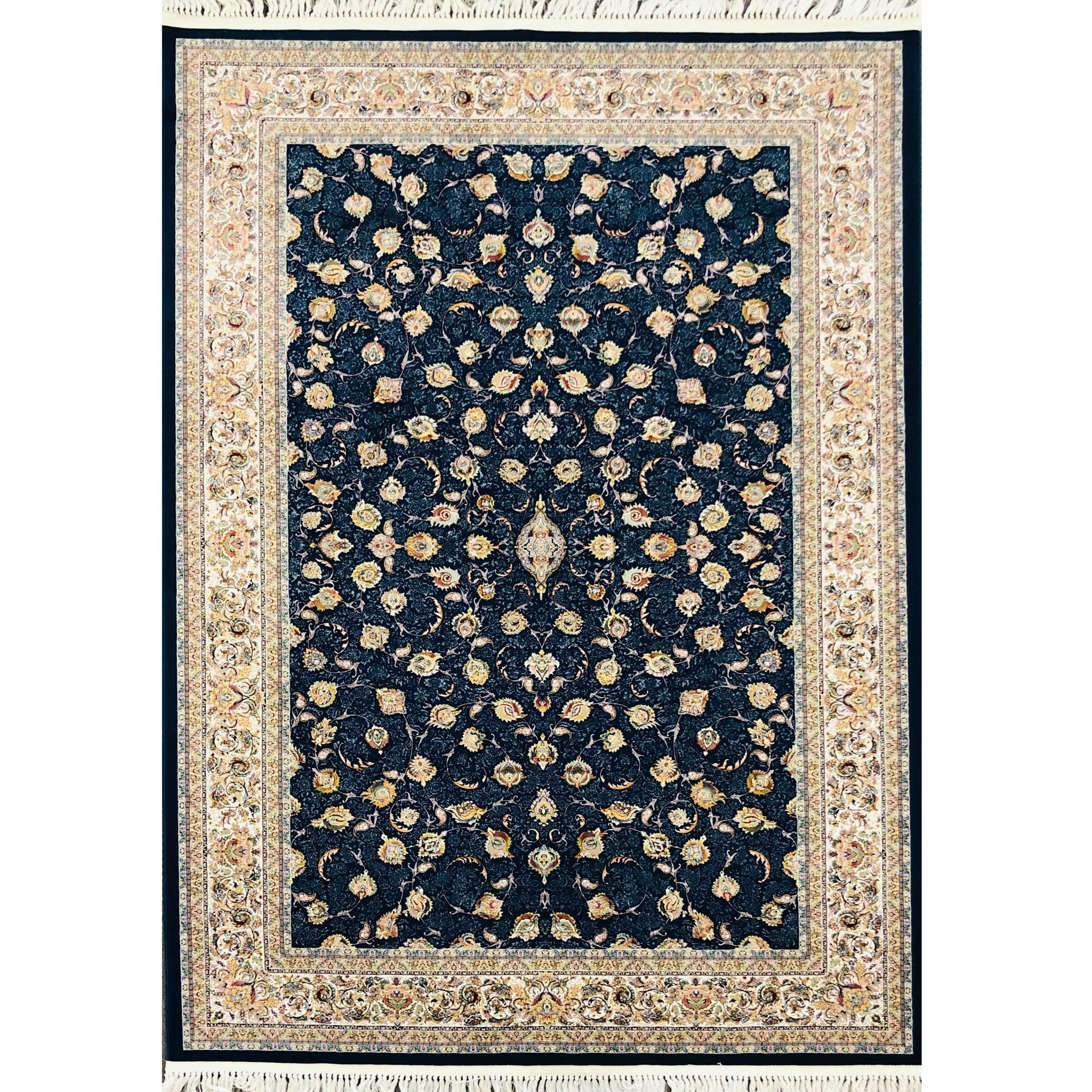 Zomorod 45000 Dark Blue Traditional Rug - Quality Rugs and Furniture